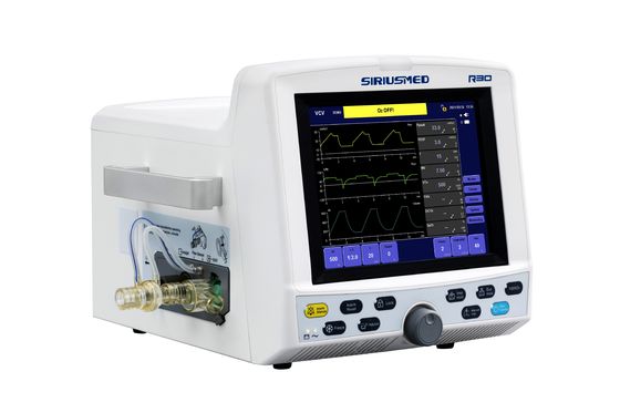 10.4 " Tft는 공기 압축기와 R30 시리우스메드 통풍기를 드러냅니다
